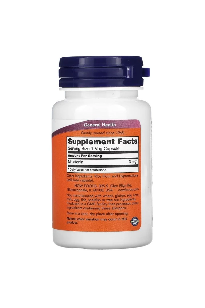 Now Foods Melatonin 3 Mg 60 Tablet