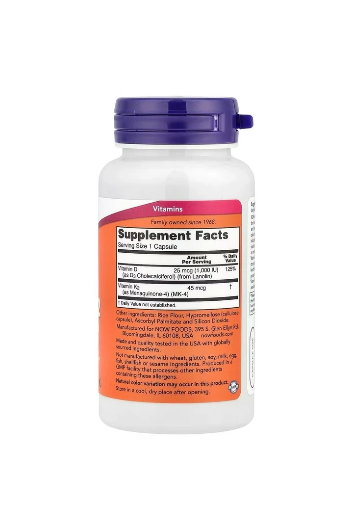 Vitamin D-3 & K-2, 1000 ıu - 45 mcg - 120 Capsules