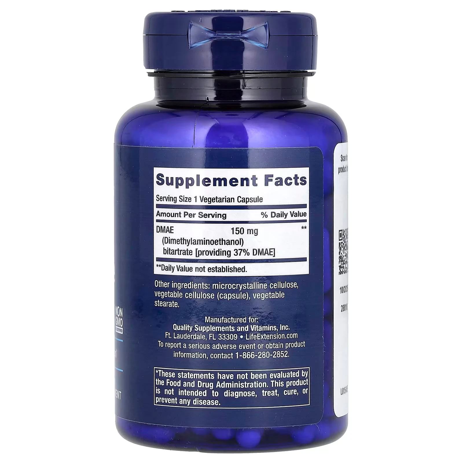 DMAE Bitartrate 150 mg, 200 Kapsül