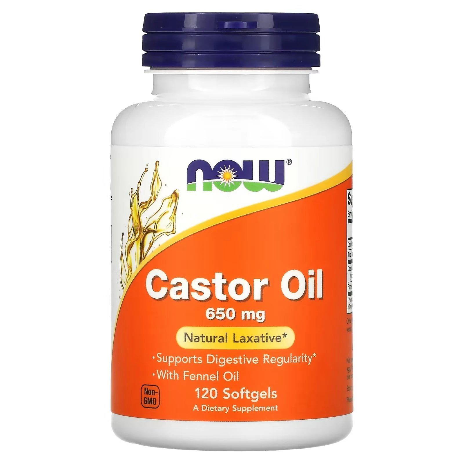 Castor Oil 650 mg 120 Softgels