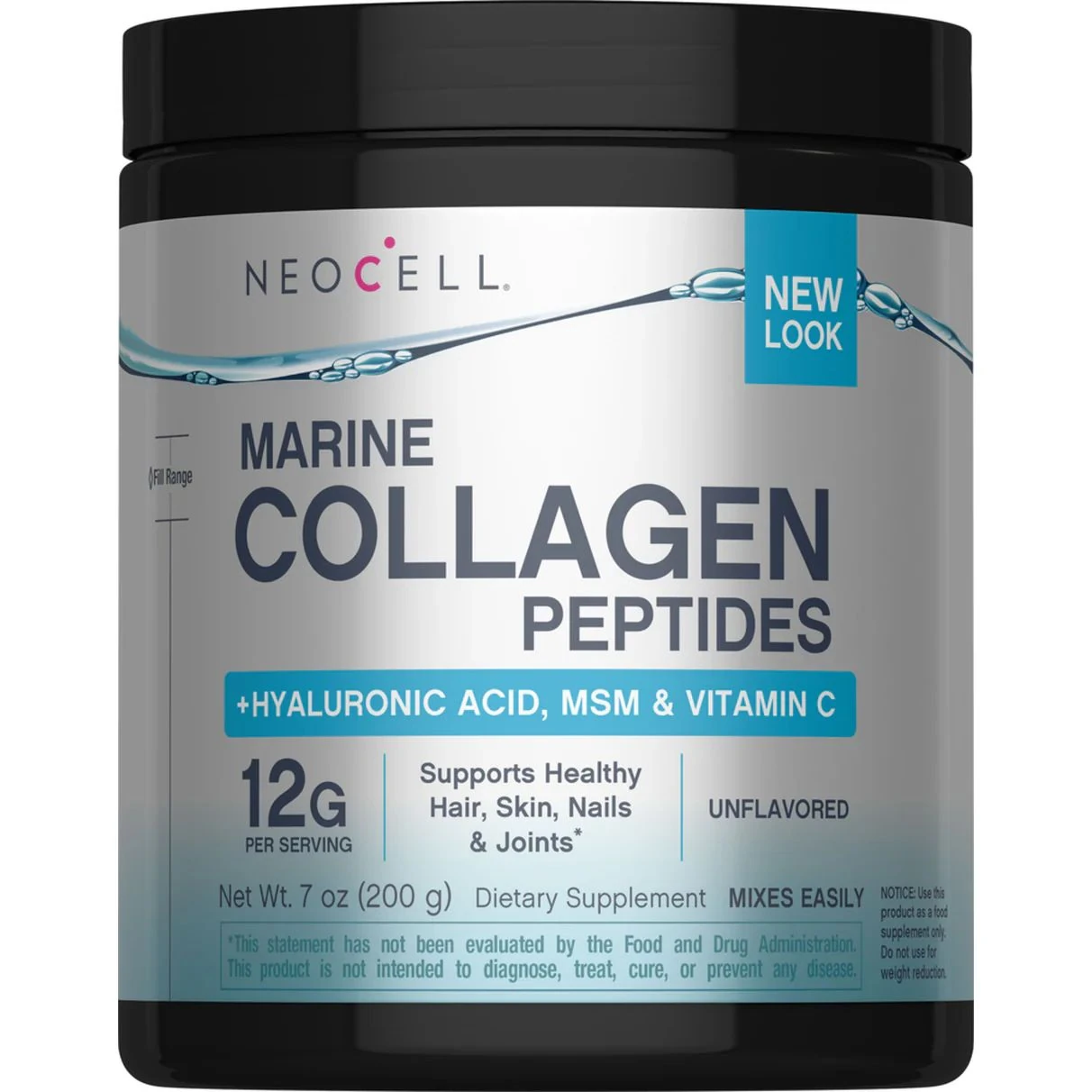 Marine Collagen Peptides + Hyaluronic Acid & C Powder, 7 oz (200 g) Powder