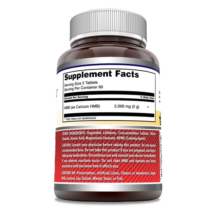 HMB (Beta-Hydroxy Beta-Methylbutyrate) Supplement | 2000 Mg Per Serving | 120 Tablets