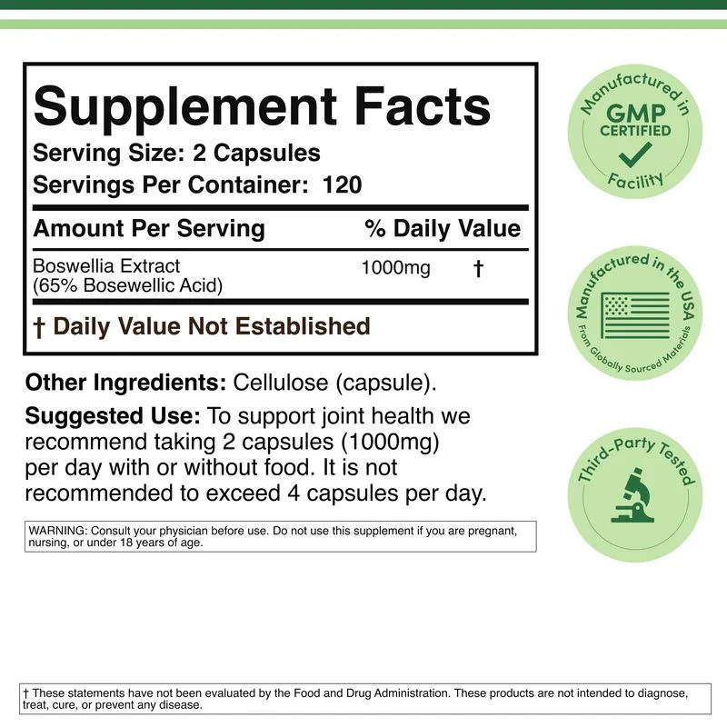 Boswellia Extract 1,000 mg 240 Kapsül