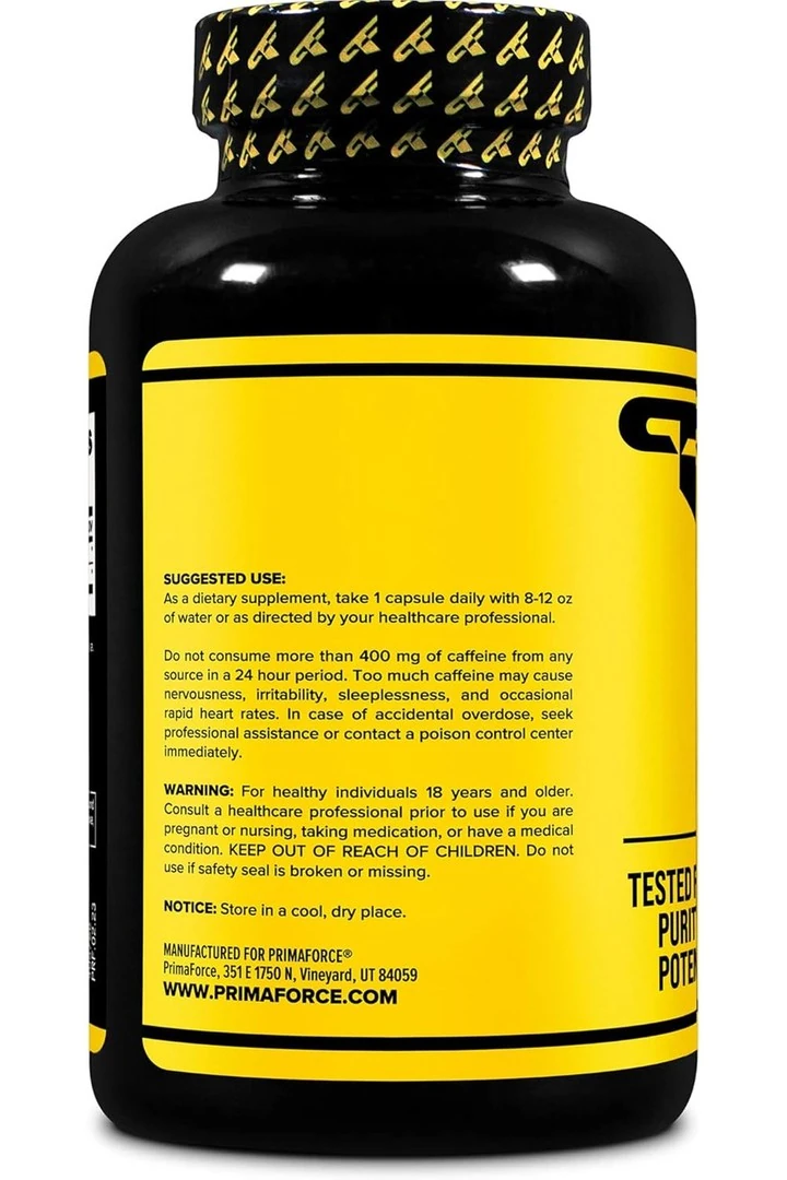 PrimaForce Caffeine + Theanine 100 Mg 180 Kapsül