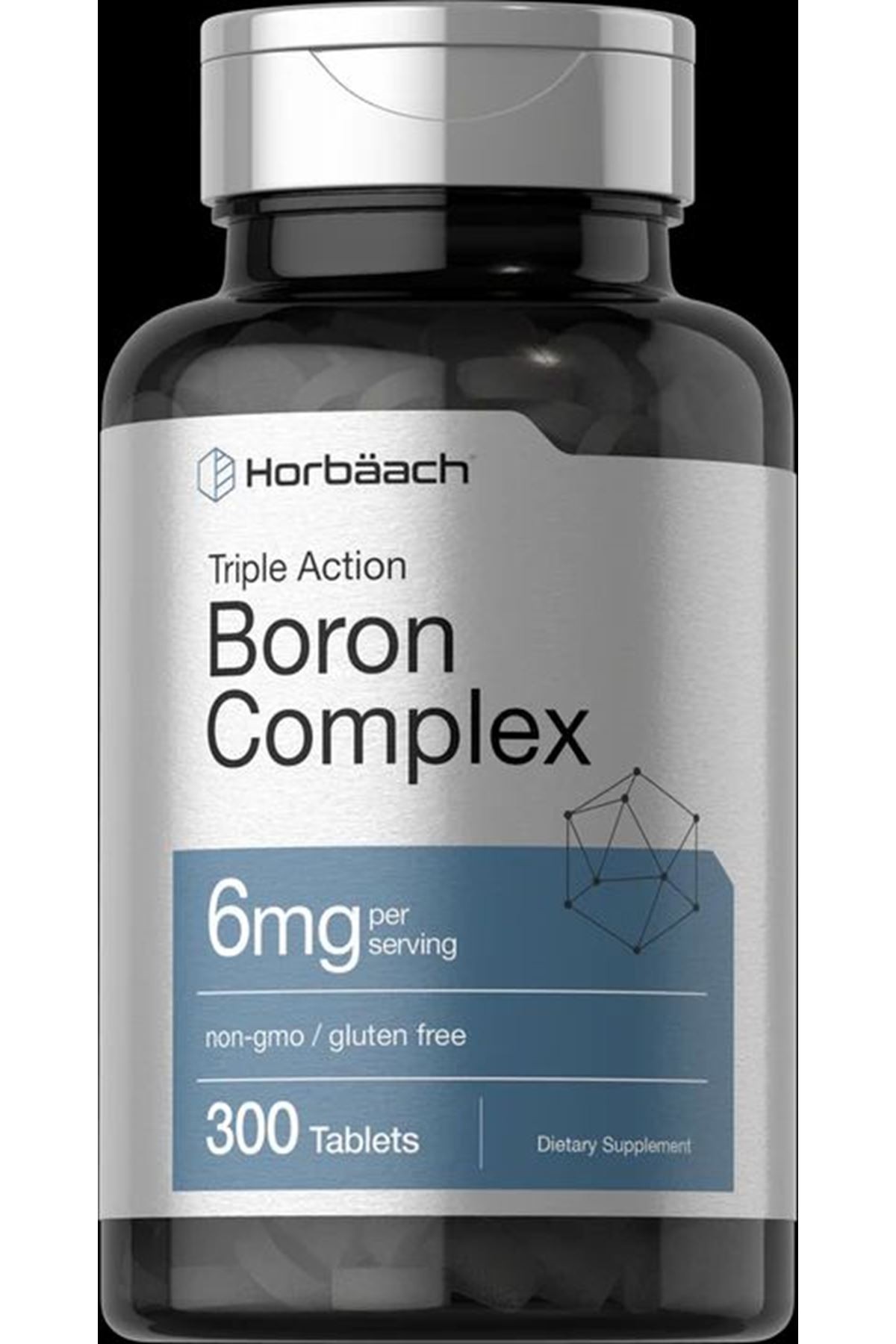 Triple Boron Complex 6 mg Supplement | 300 Tablets | for Men and Women | Vegetarian, Non-GMO & Gluten Free | Triple Action Boron Citrate, Boron Glycinate, Boron Asparate