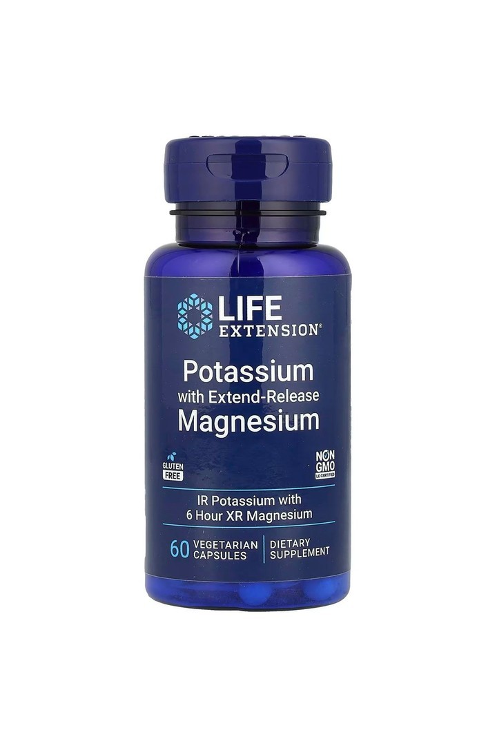 Life Extension, Potasyum ve Extend-Release Magnezyum, 60 Vejetaryen Kapsül
