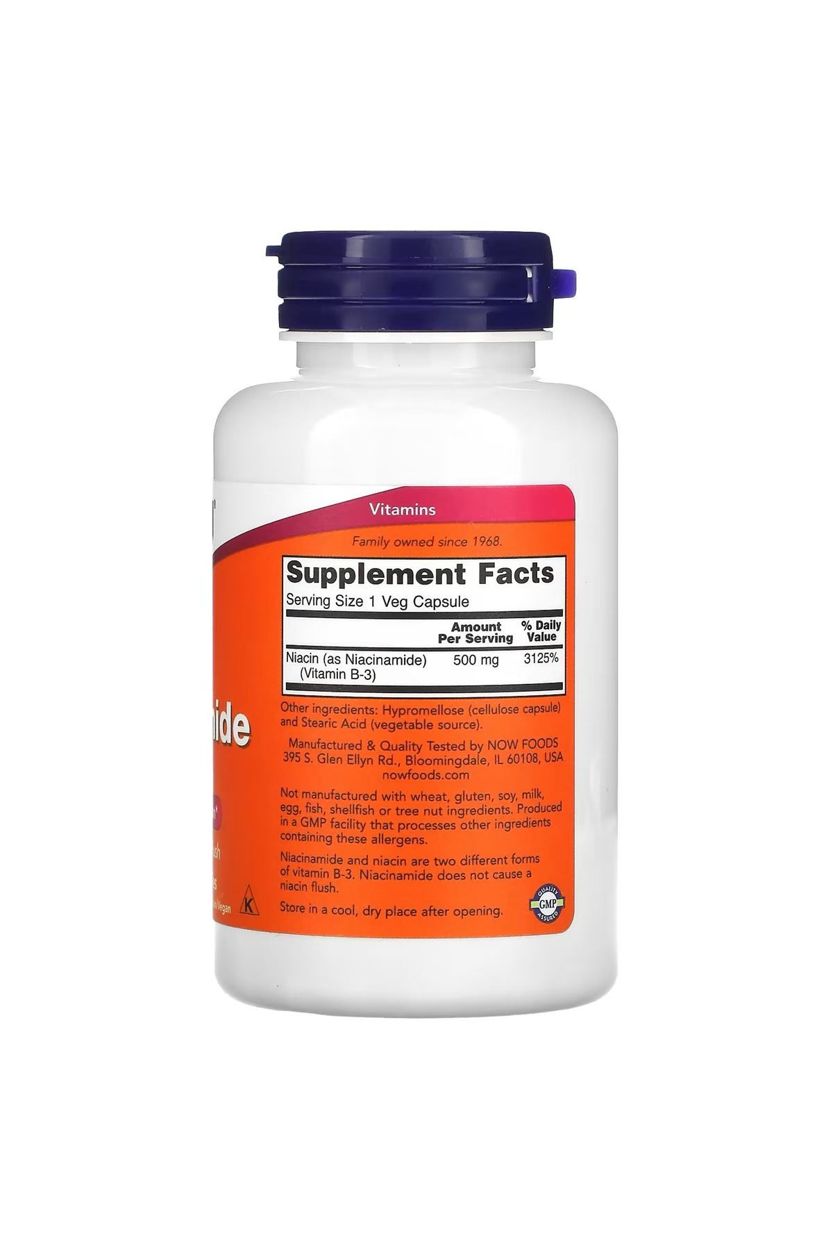 Niacinamide 500 mg 100 Capsules (vitamin B-3)