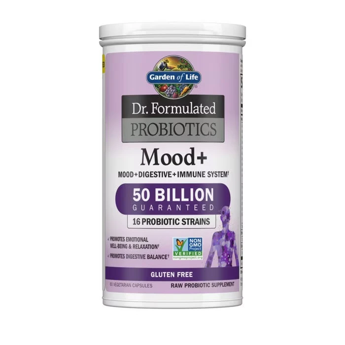 Probiotics Mood+ Digestive + Immune system Dr Formulated 50 billion - for Stress 60 Kapsül