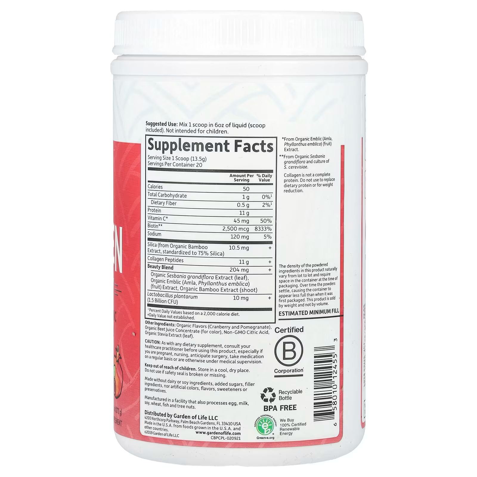 Grass fed Collagen Beauty - 9.52 oz - 270 g