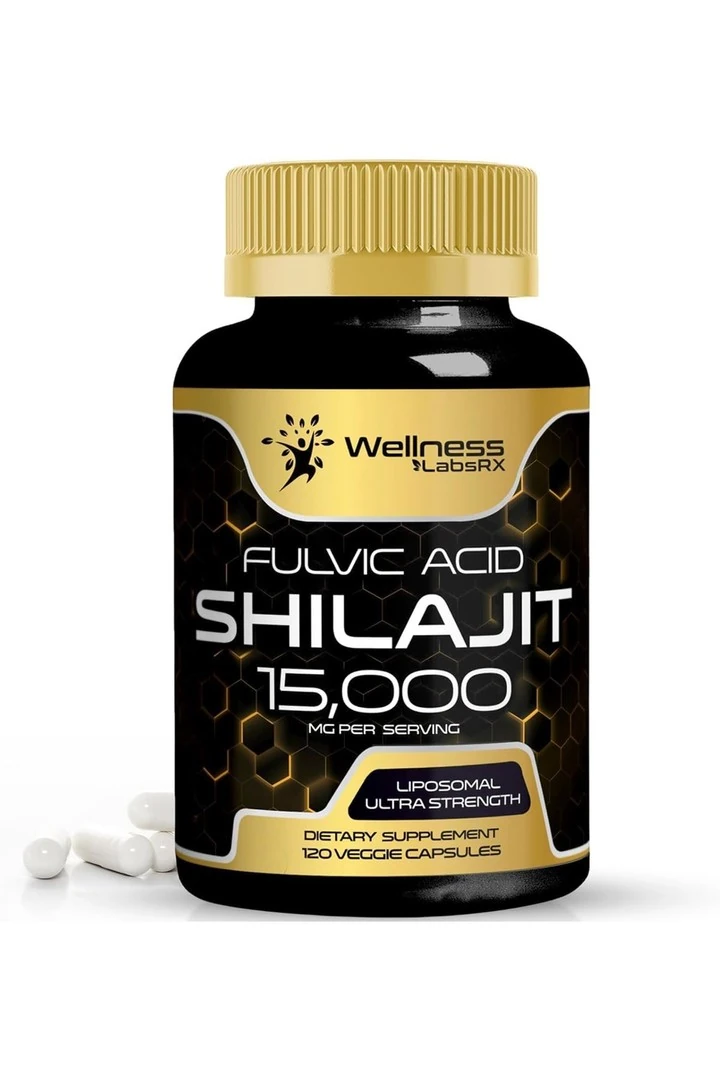 Wellnees LabsRX Shilajit Pure Himalayan Organic 15,000 Mg 120 Veggie Kapsül