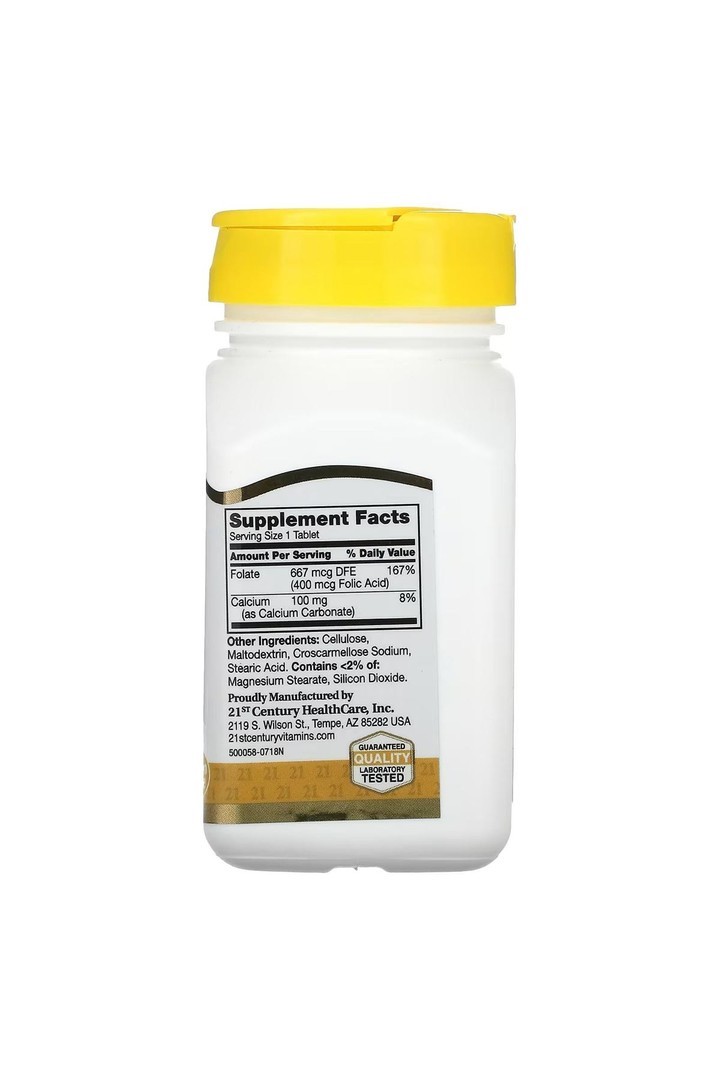 Folik Asid 400 mcg, 250 Yutulması Kolay Tablet