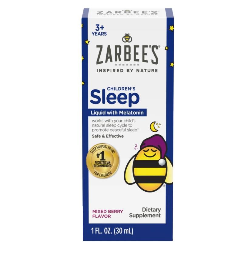 Kids Sleep Supplement Liquid with 1mg Melatonin; Drug-Free & Effective; Easy to Take Natural Berry Flavor for Children Ages 3 and Up; 1 Fl Oz Bottles, Pack of 2