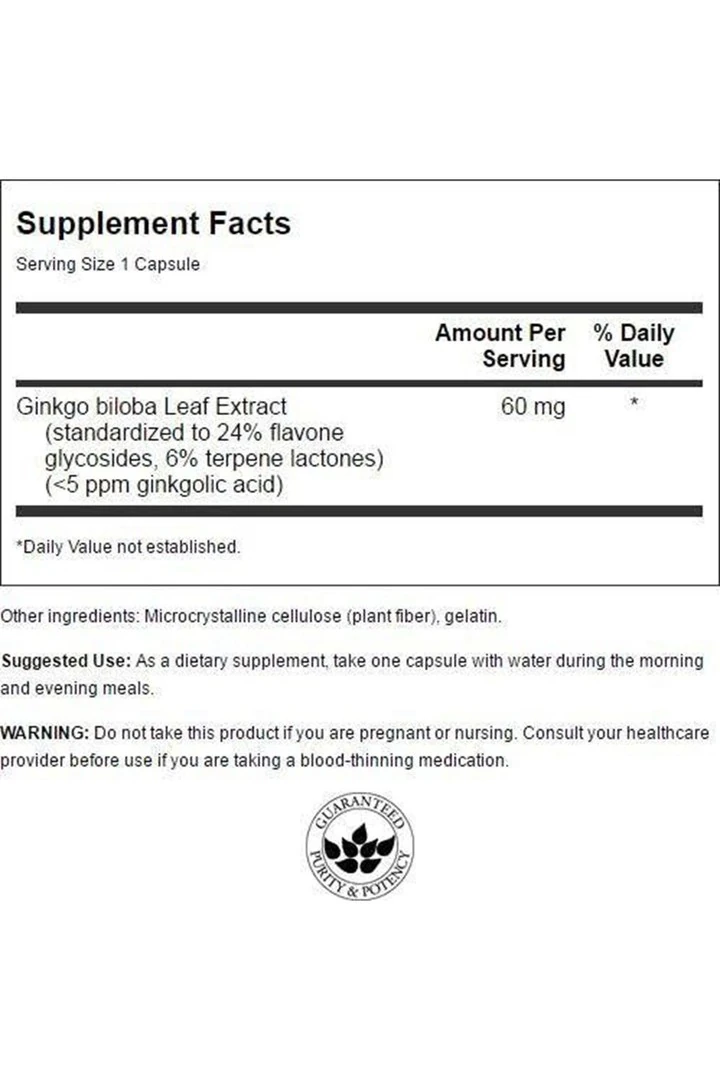 Swanson Gingko Biloba 60 Mg - 120 Kapsül