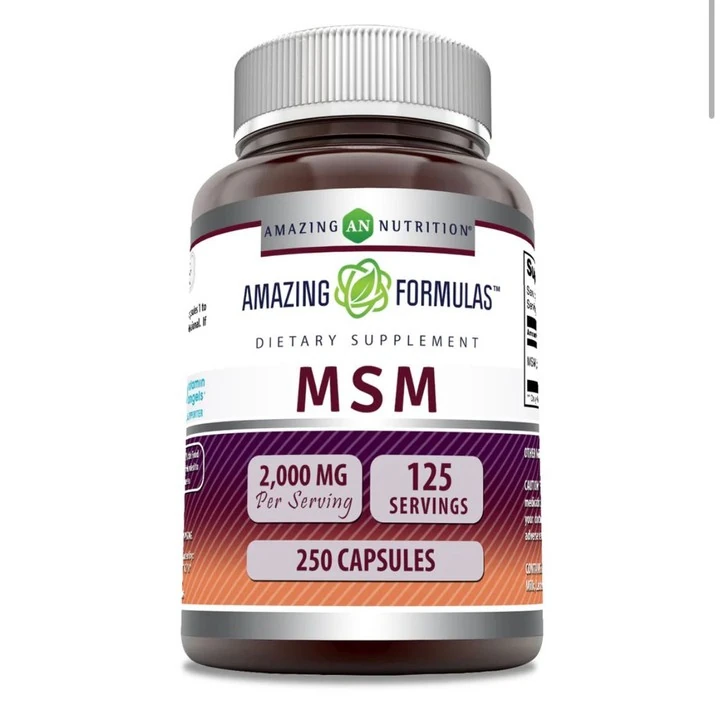 MSM (Methylsulfonylmethane) Supplement | 2000 Mg Per Serving | Capsules | 250 Kapsül