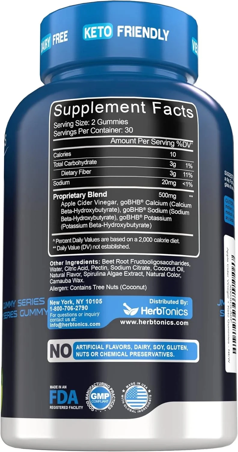 Apple Cider Vinegar + Keto Gummies 500 mg 60 gummies