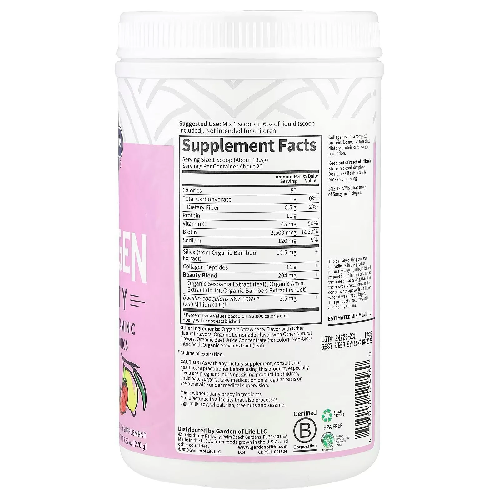 Grass fed Collagen Beauty 20 Servis - 270 g