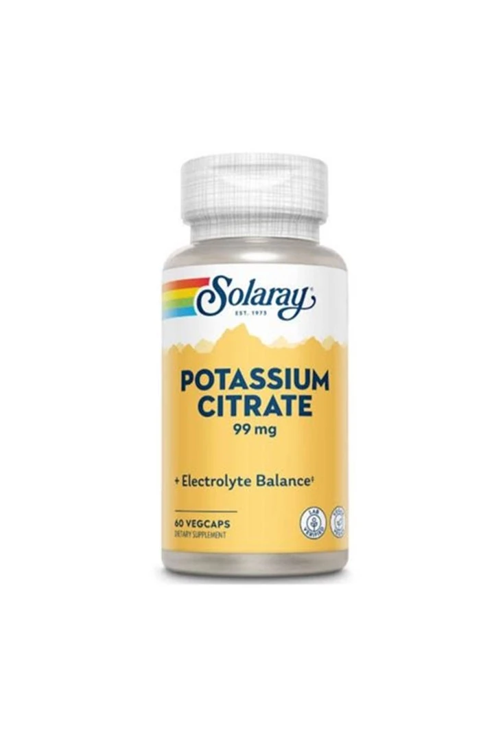 Solaray, Potas/sium Citrate , 99 Mg , 60 Veg Kapsül - İthal