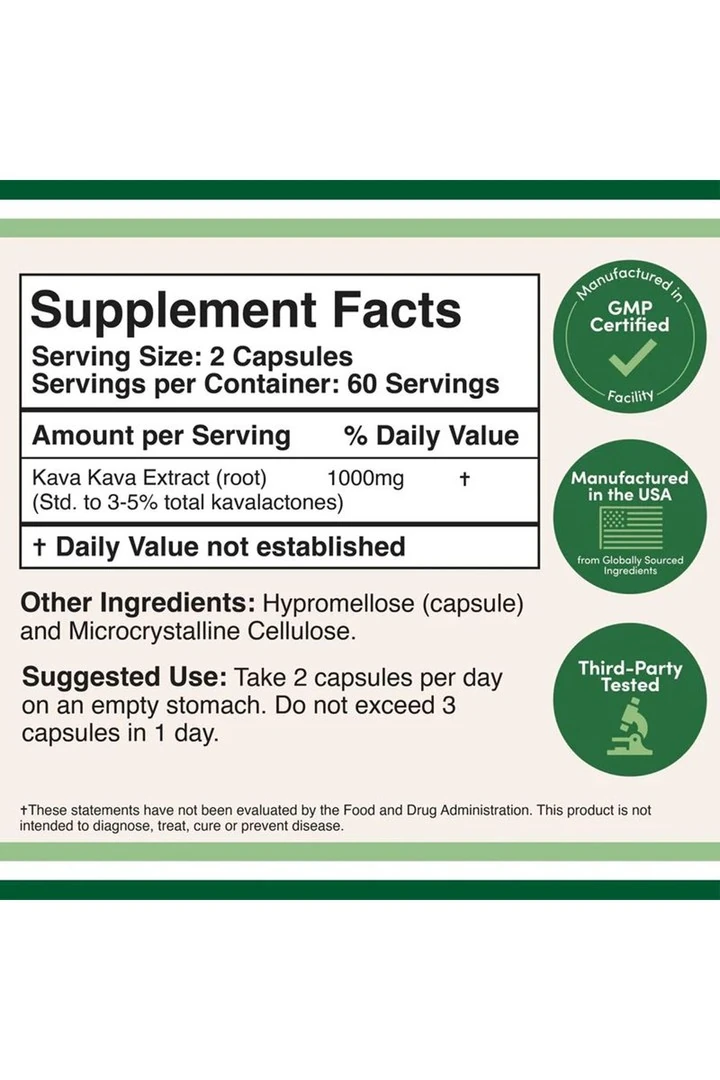 Kava Kava Extract 1000 mg 120 Kapsül
