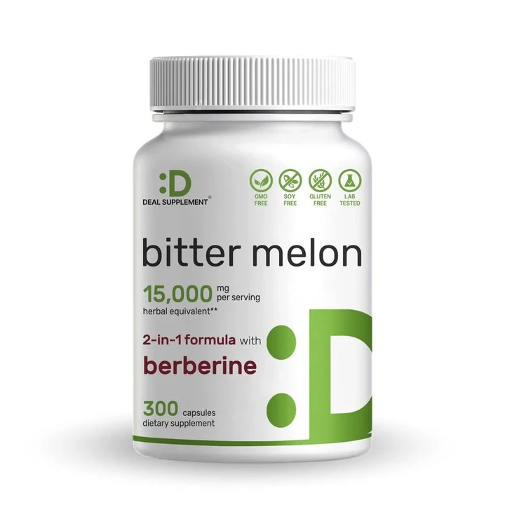 Bitter Melon with Berberine Supplement 15,000mg Per Serving, 300 Capsules