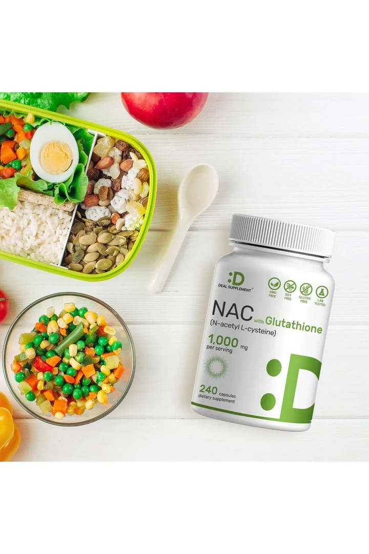 NA.C Supplement (N-Acetyl Cysteine) with Reduced Glutathione, 240 Capsules