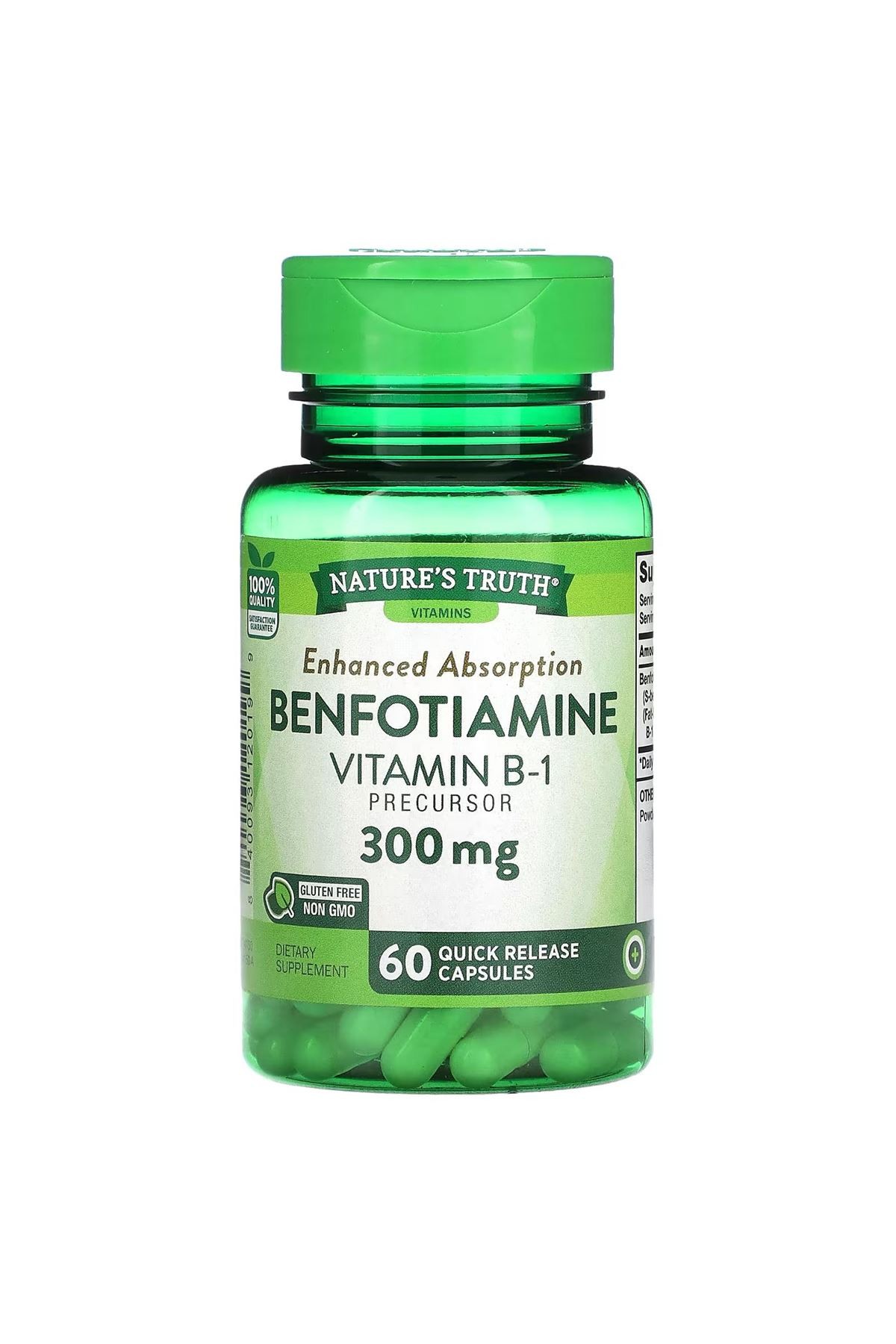 Nature's Truth, Benfotiamine, 300 mg, 60 Quick Release Capsules