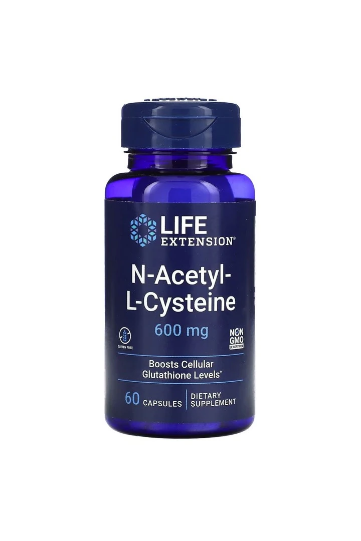 Life Extension, N-Acetyl-L-Cysteine, 600 Mg, 60 Kapsül
