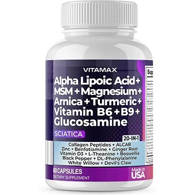 Alpha Lipoc Acid+MSM+Magnesium+Arnica+Turmeric+B6+B9+glucosamine 60 Kapsül