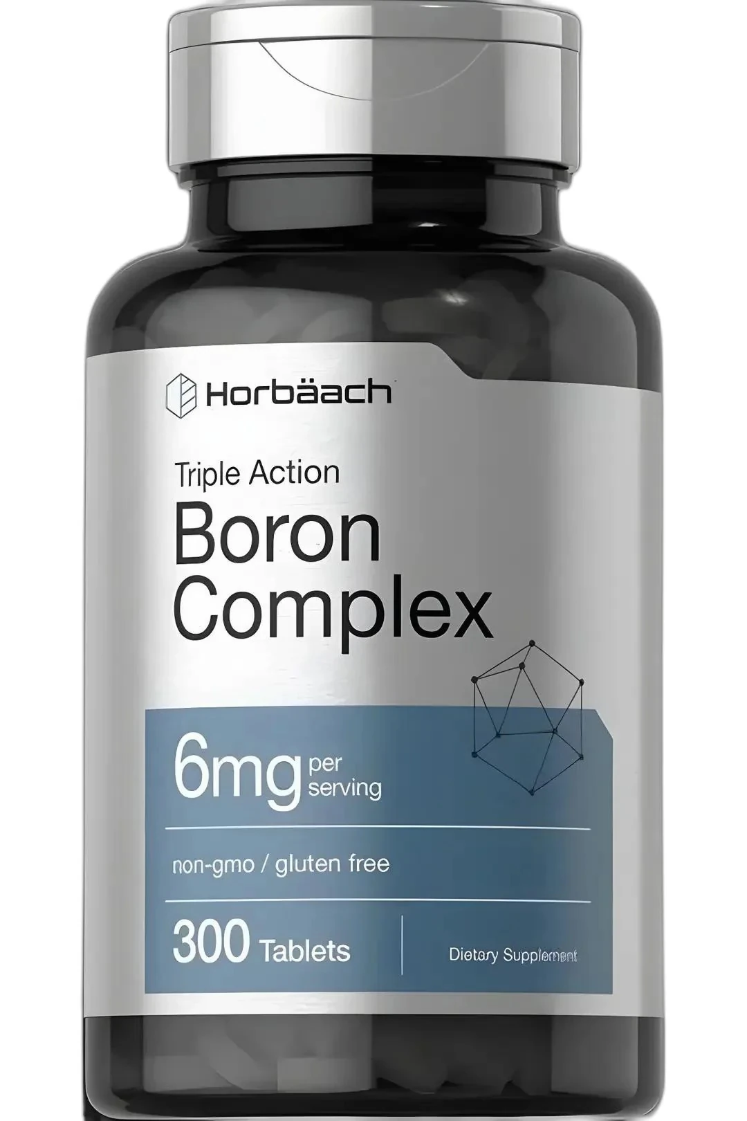 Triple Boron Complex 6 mg Supplement | 300 Tablets | for Men and Women | Vegetarian, Non-GMO & Gluten Free | Triple Action Boron Citrate, Boron Glycinate, Boron Asparate