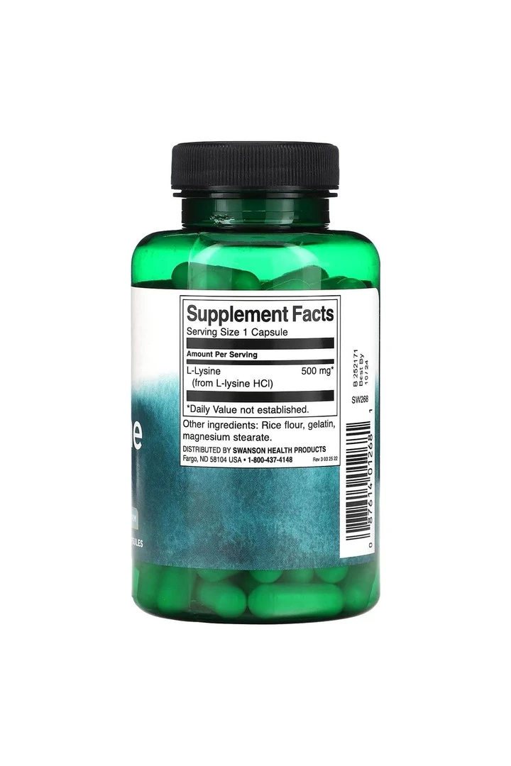 L-Lysine 500 mg 100 Kapsül.usa menşei.dmmedicine'den