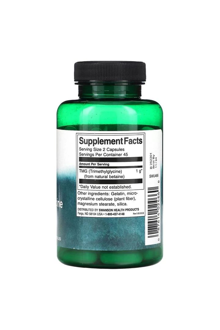 TMG Trimetilglisin, 500 mg, 90 Kapsül.usa menşei.dmmedicine'den