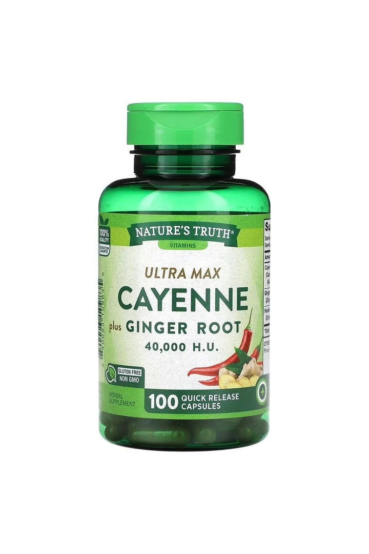 Ultra Max Cayenne Plus Zencefil Kökü 40,000 H.U. 100 Hızlı salınımlı Kapsül