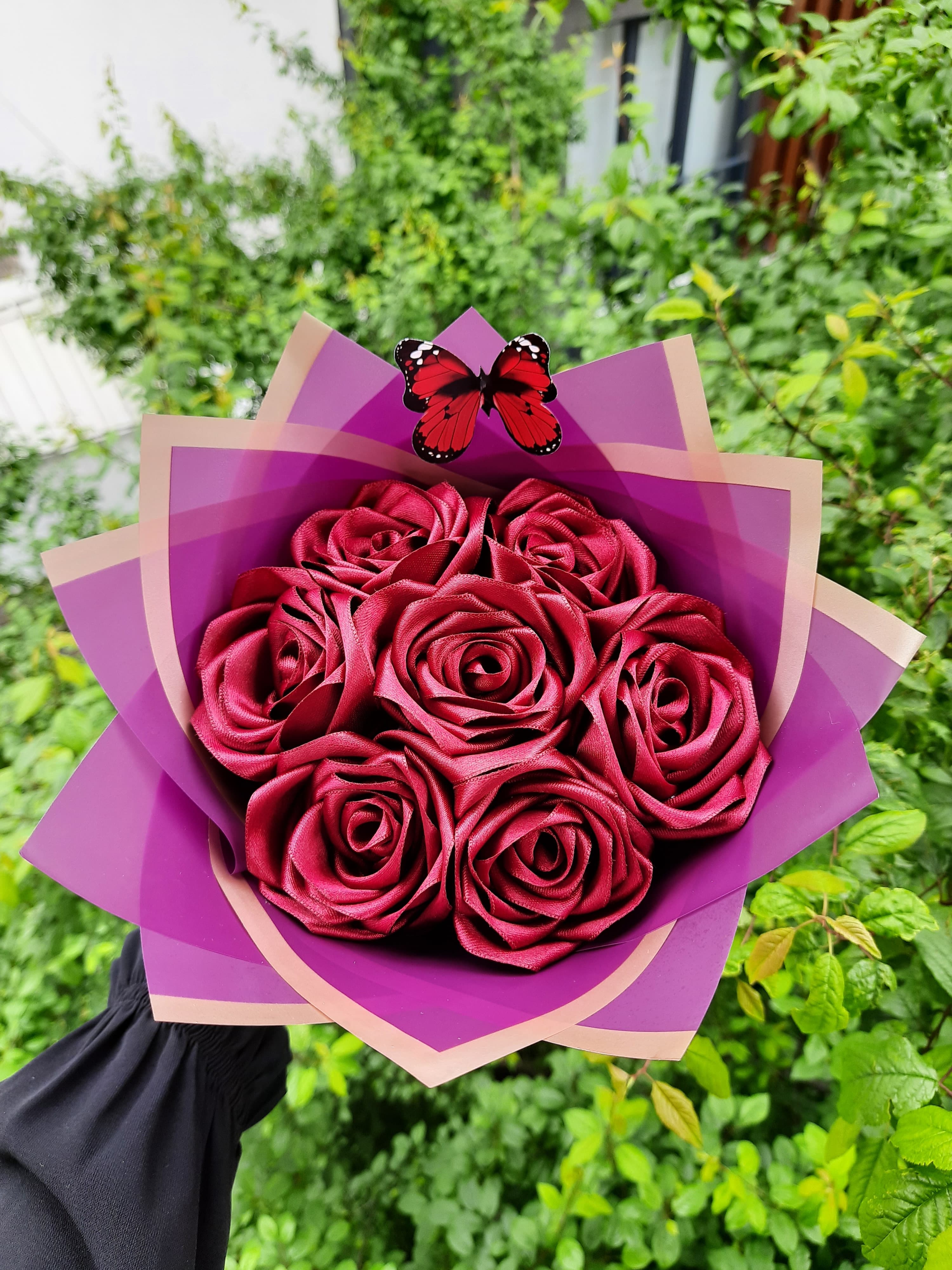 7 li Gül Buketi BORDO