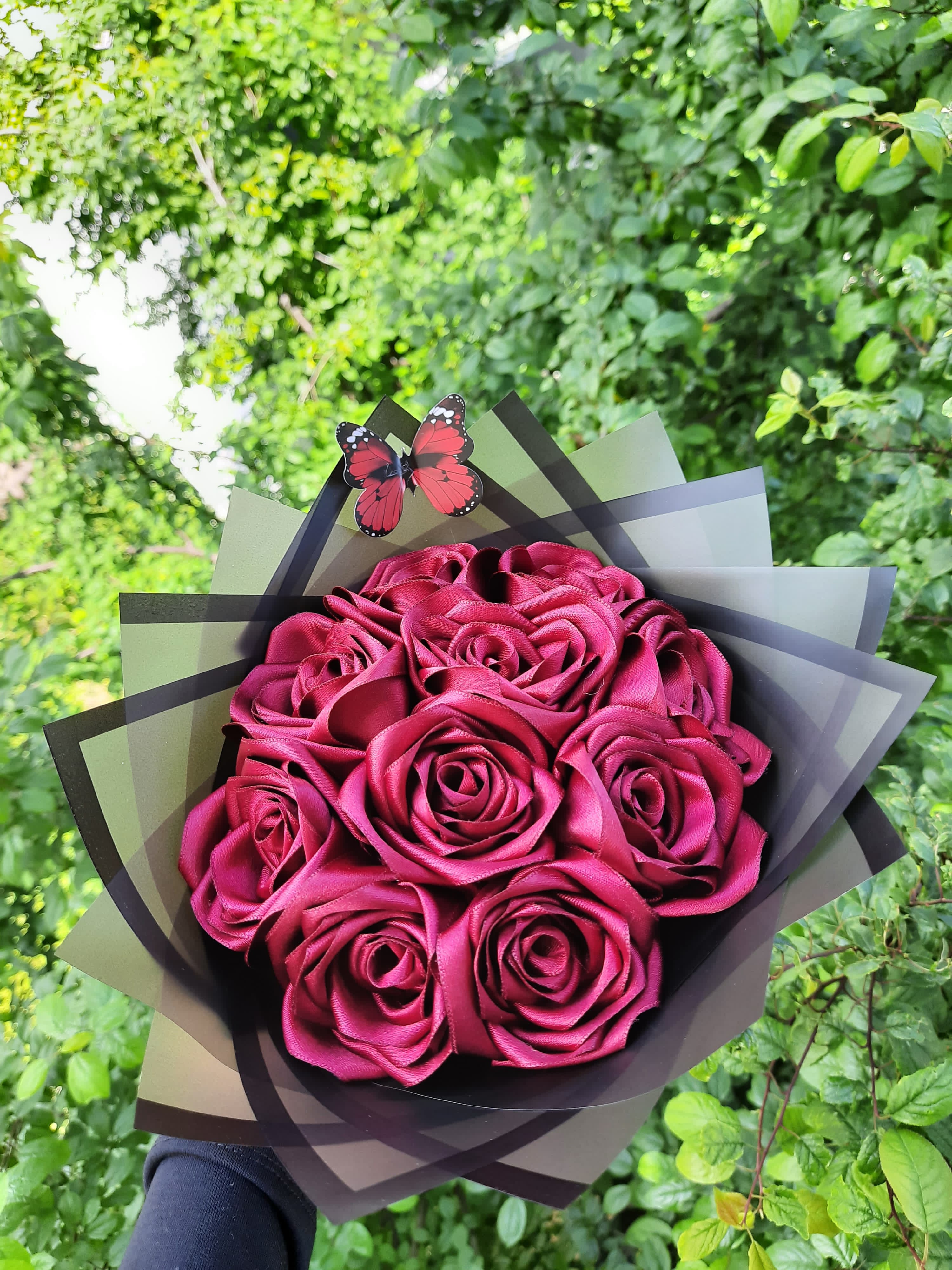 7 li Gül Buketi BORDO