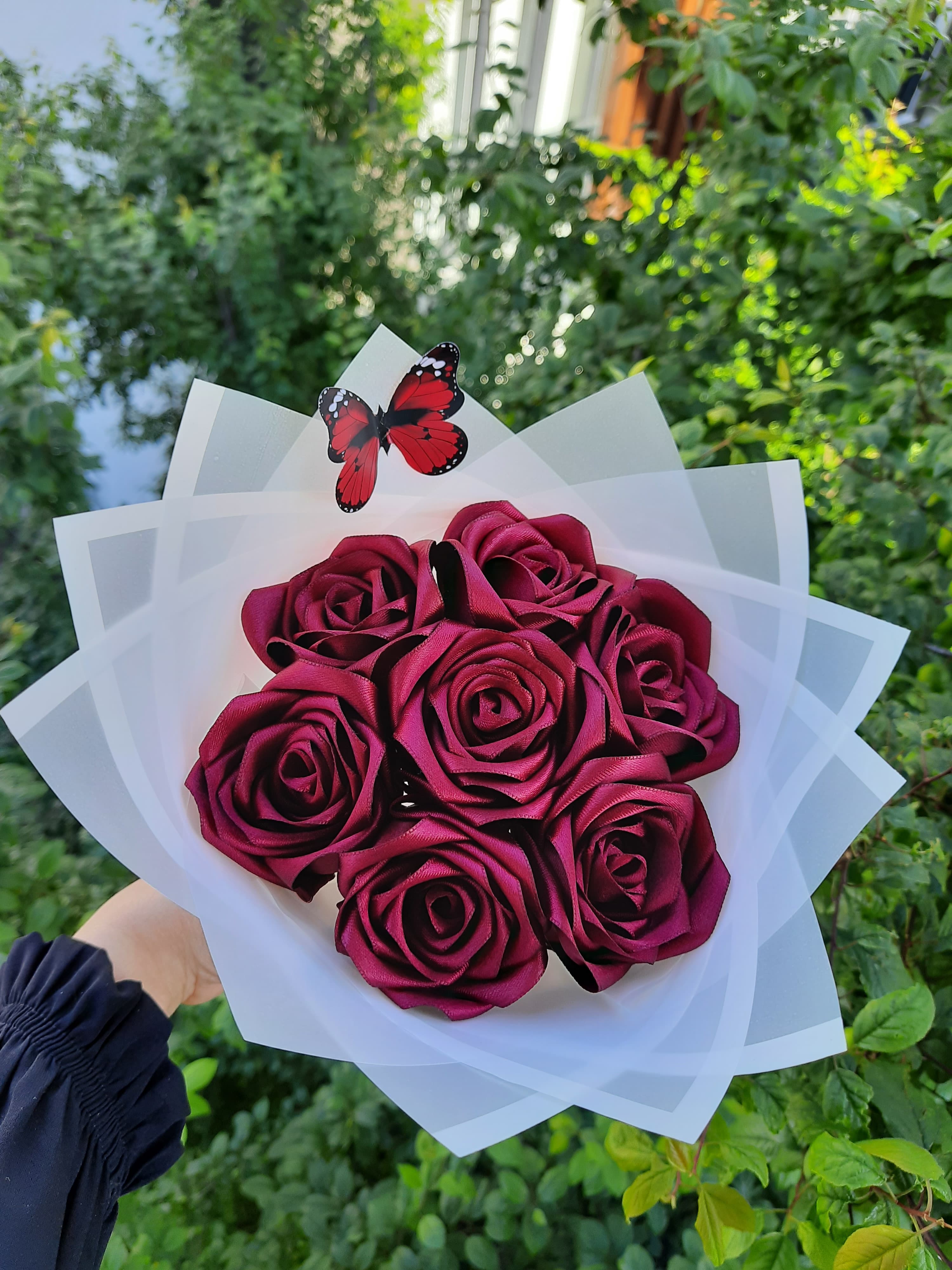 7 li Gül Buketi BORDO