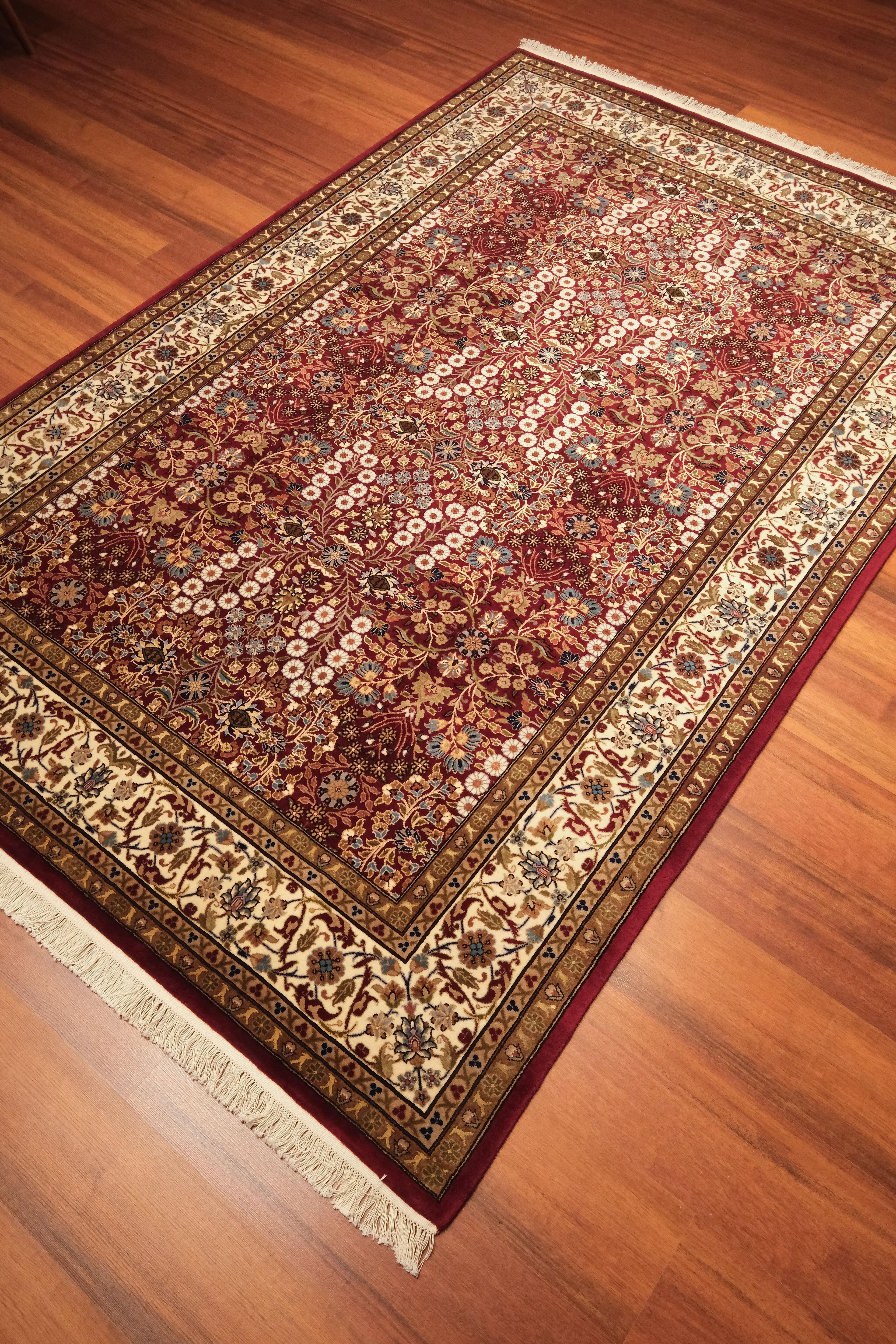 Öğretmenler Carpet Hand Woven Oriental Hereke Rug9585Ç