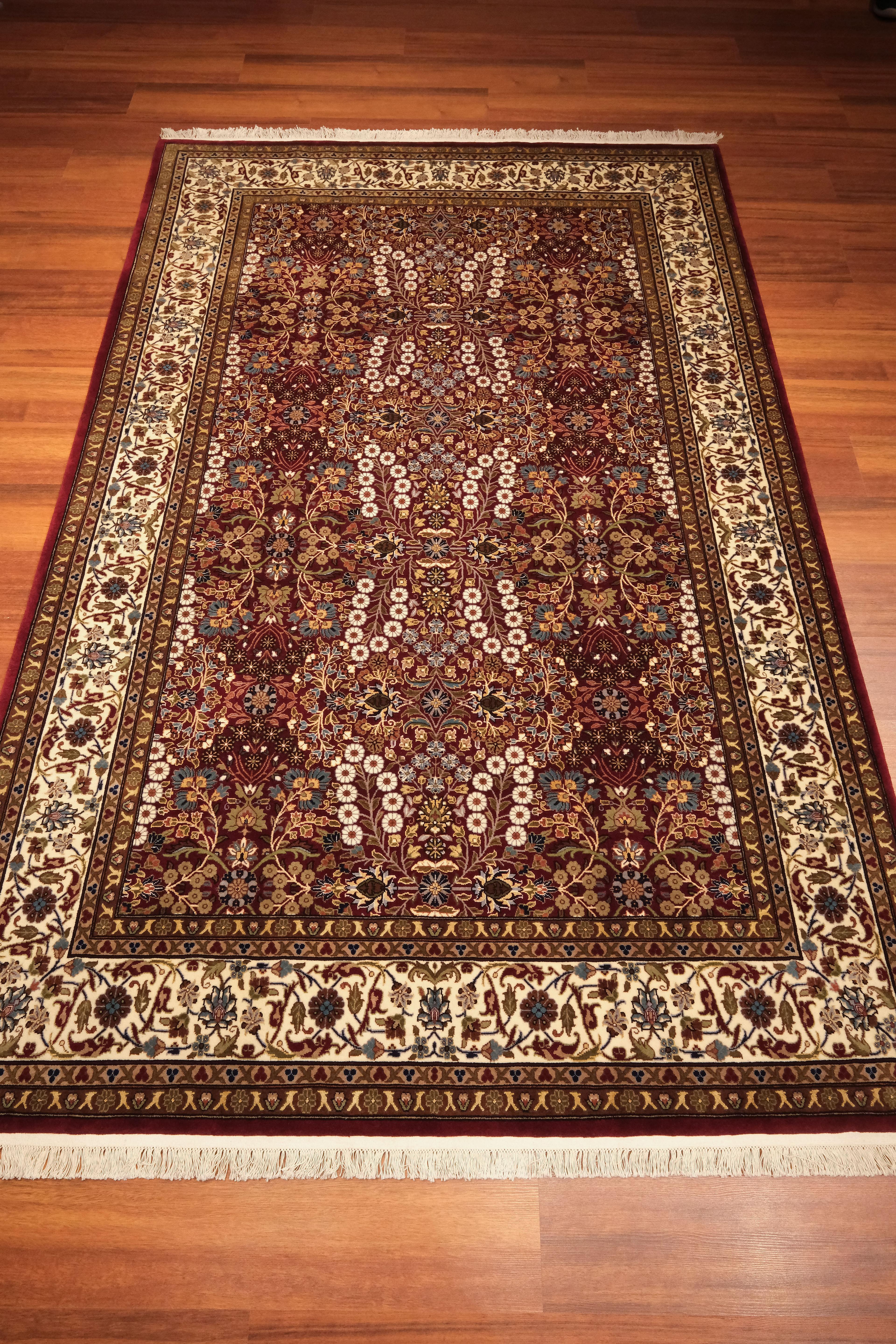 Öğretmenler Carpet Hand Woven Oriental Hereke Rug9585Ç