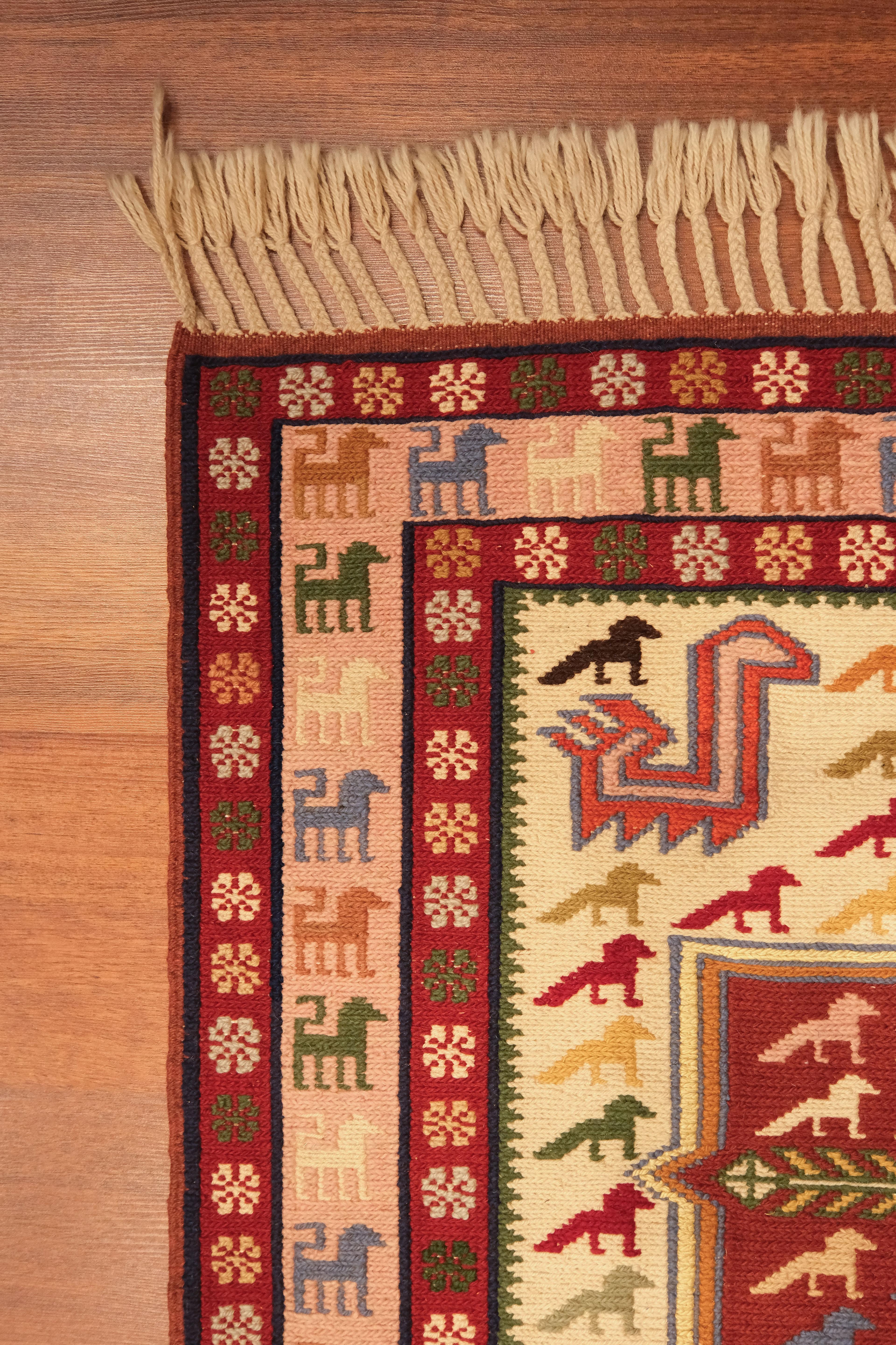 Öğretmenler Halı El Dokuma Sumak Kilim 8140Ç