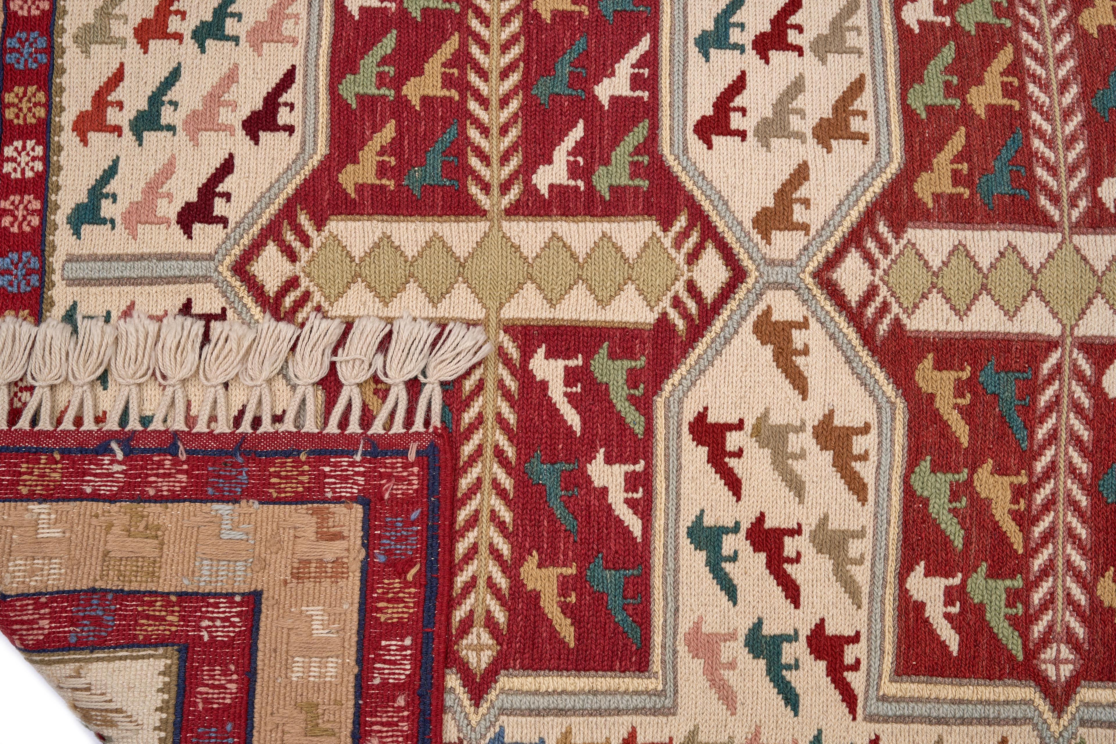 Öğretmenler Halı El Dokuma Derin Sumak Kilim