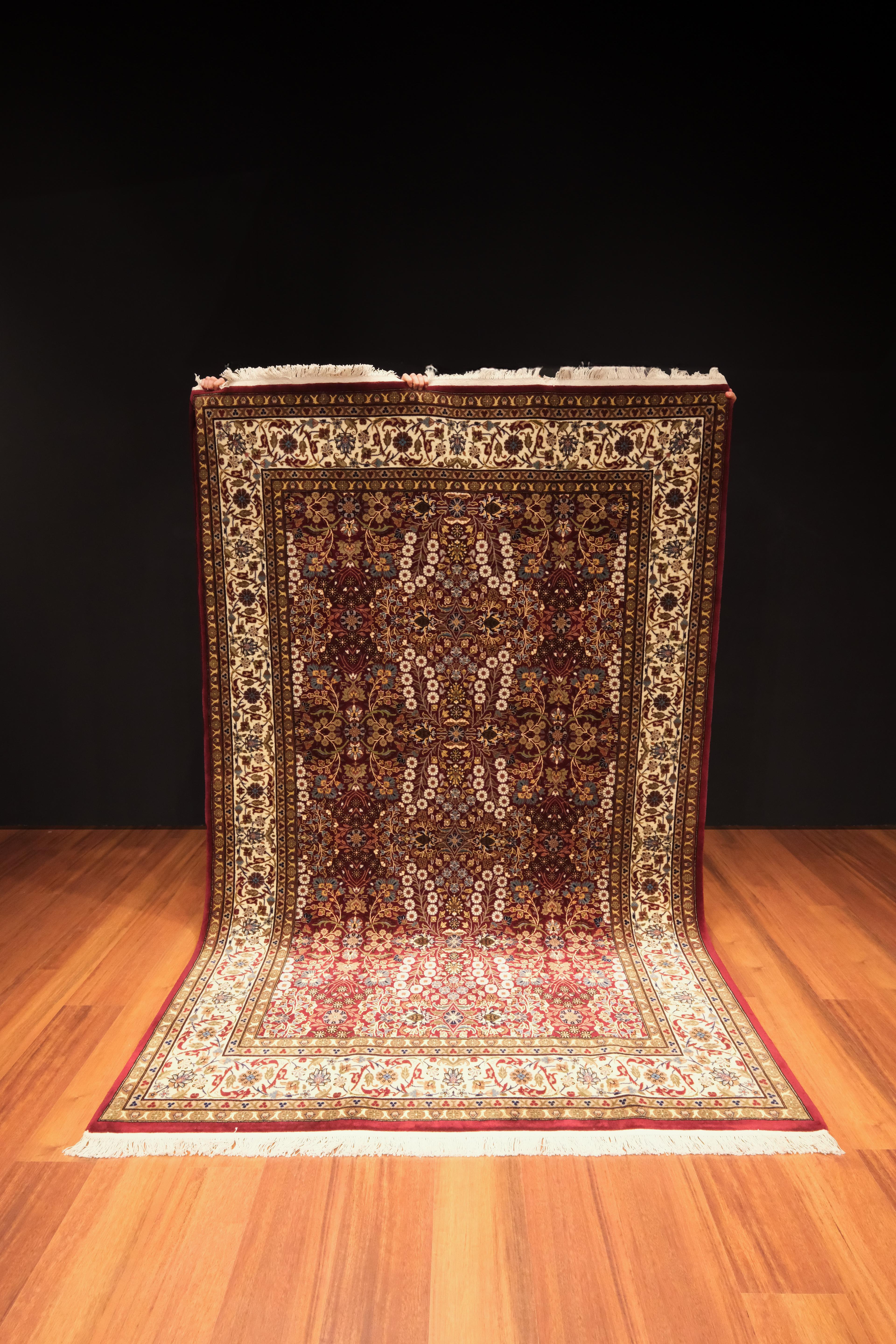 Öğretmenler Carpet Hand Woven Oriental Hereke Rug9585Ç