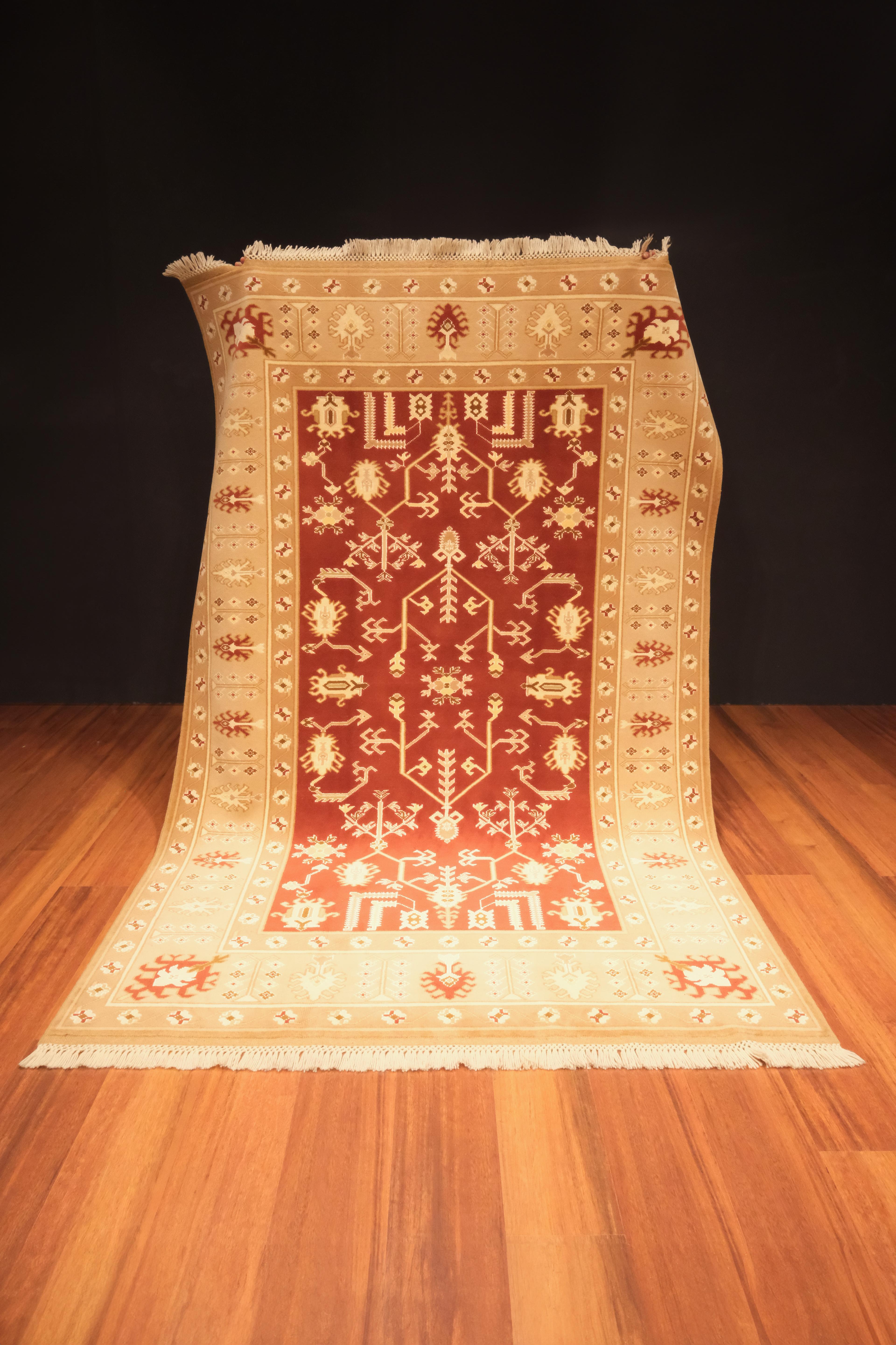 Öğretmenler Carpet Hand Woven Plain Antique Yoruk Carpet 174x260