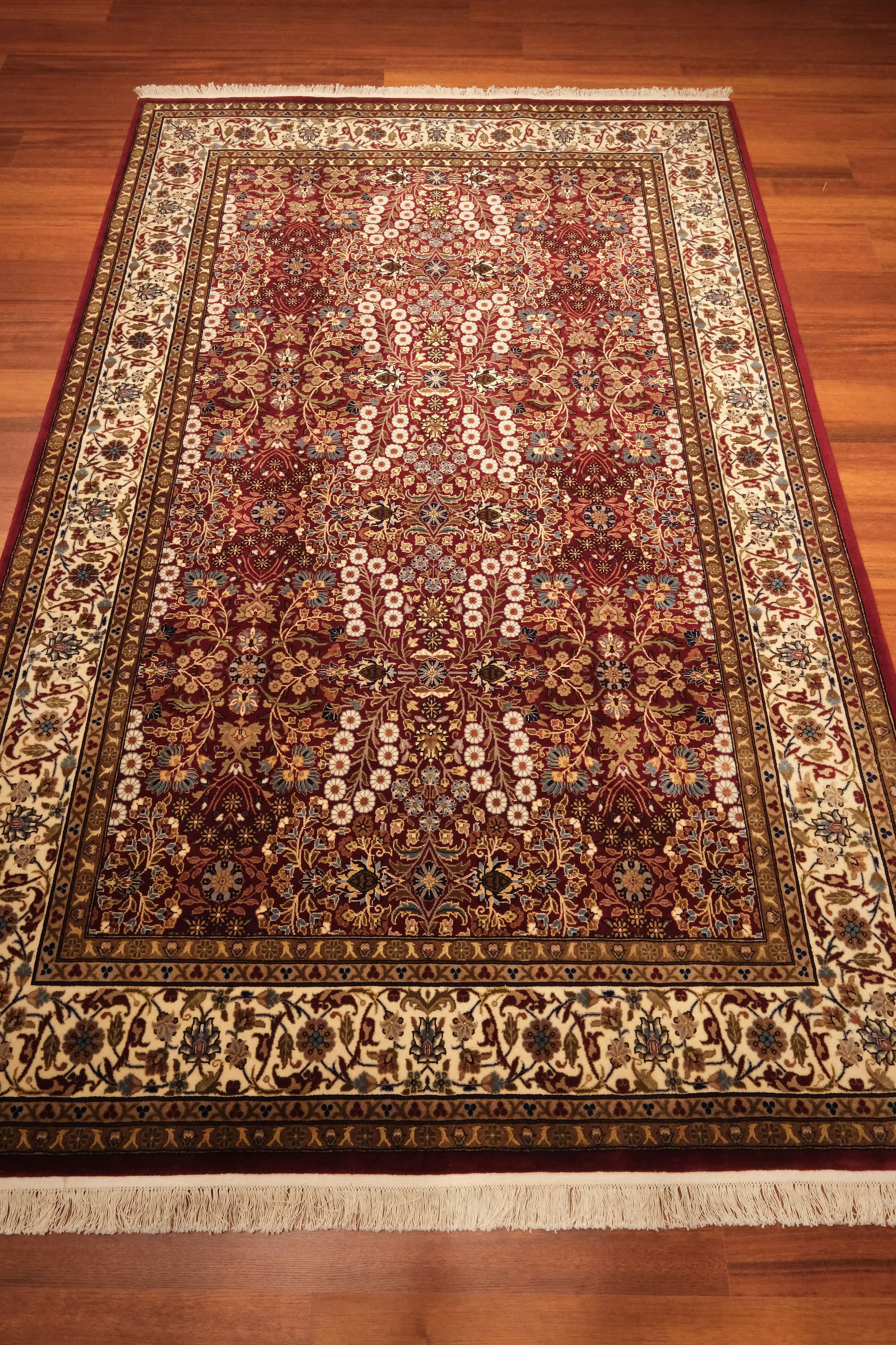 Öğretmenler Carpet Hand Woven Oriental Hereke Rug9585Ç