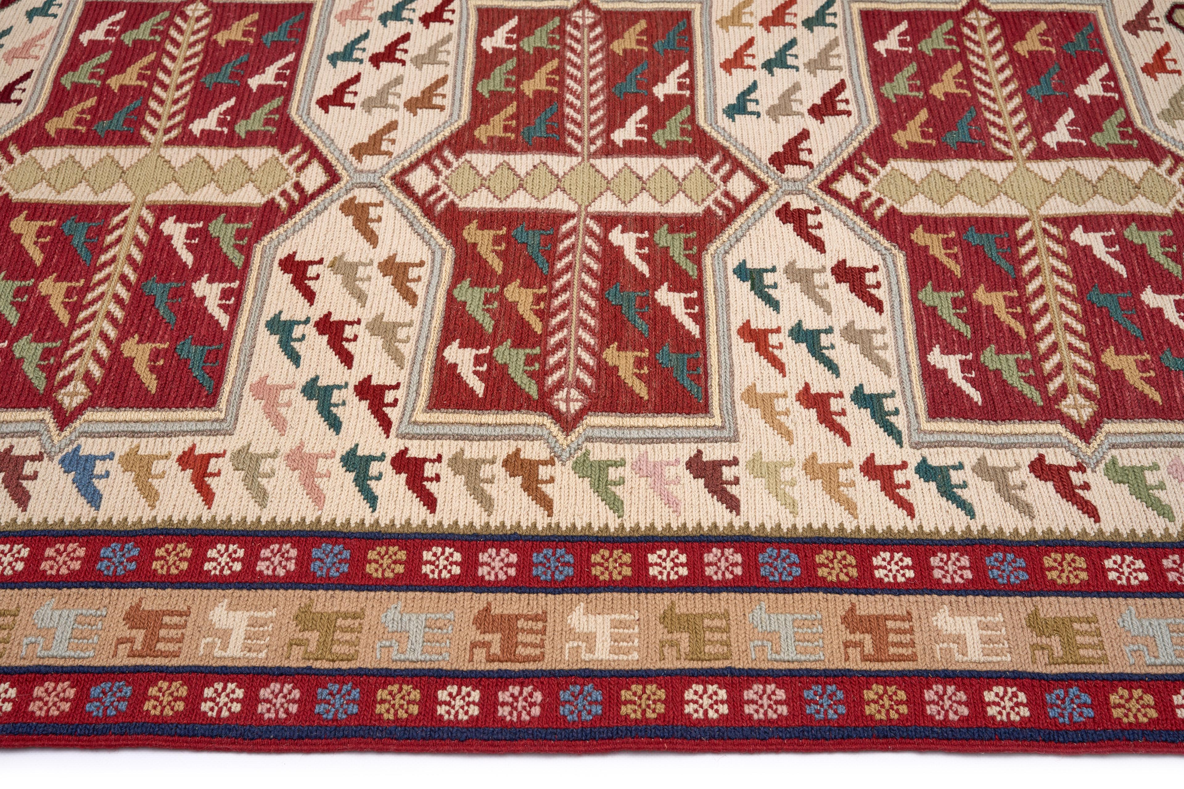 Öğretmenler Halı El Dokuma Derin Sumak Kilim