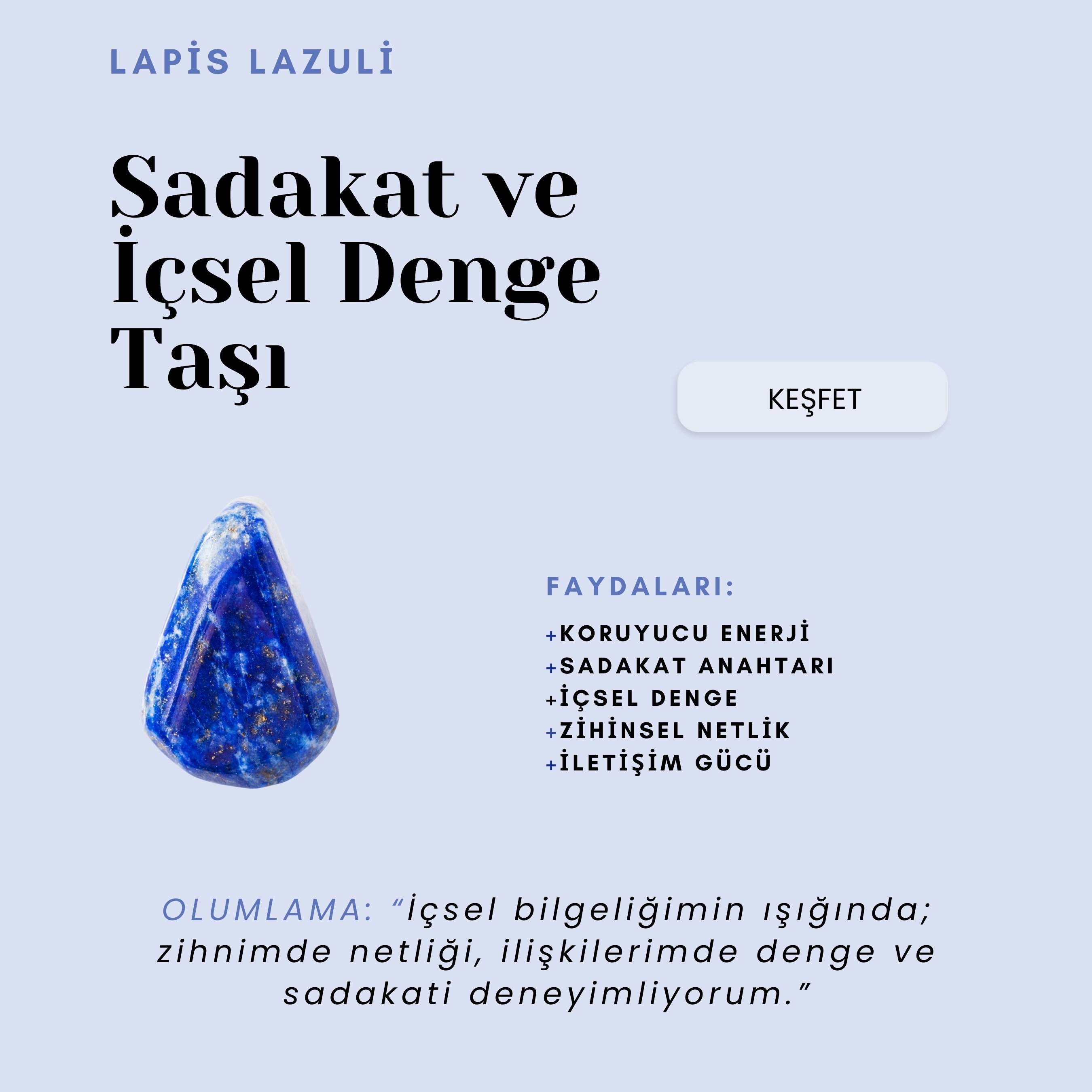 Saraswati Lapis Hilal Kolye- Gümüş Üzeri Altın Kaplama