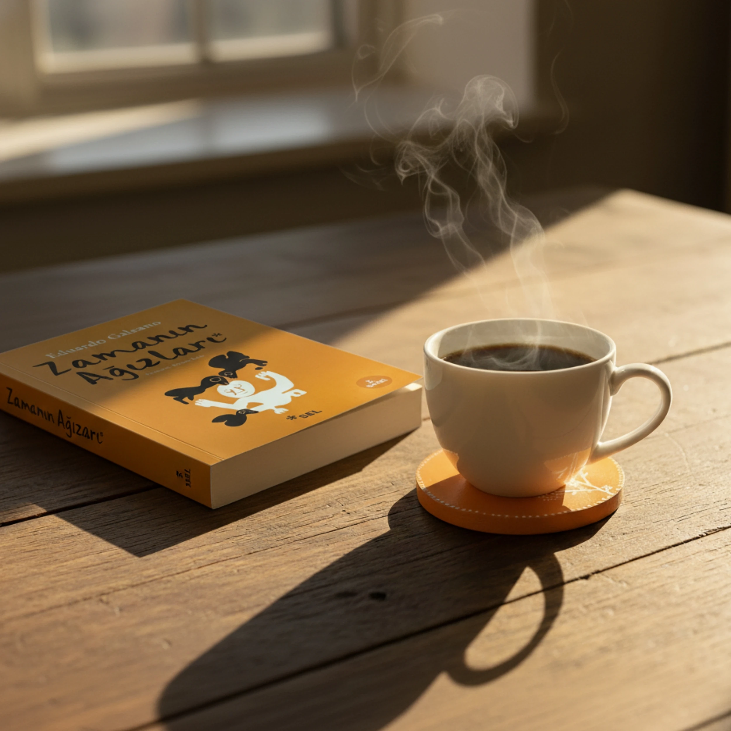 Kiraz Çiçekleri El Yapımı Ahşap Bardak Altlığı Set 4 Adet