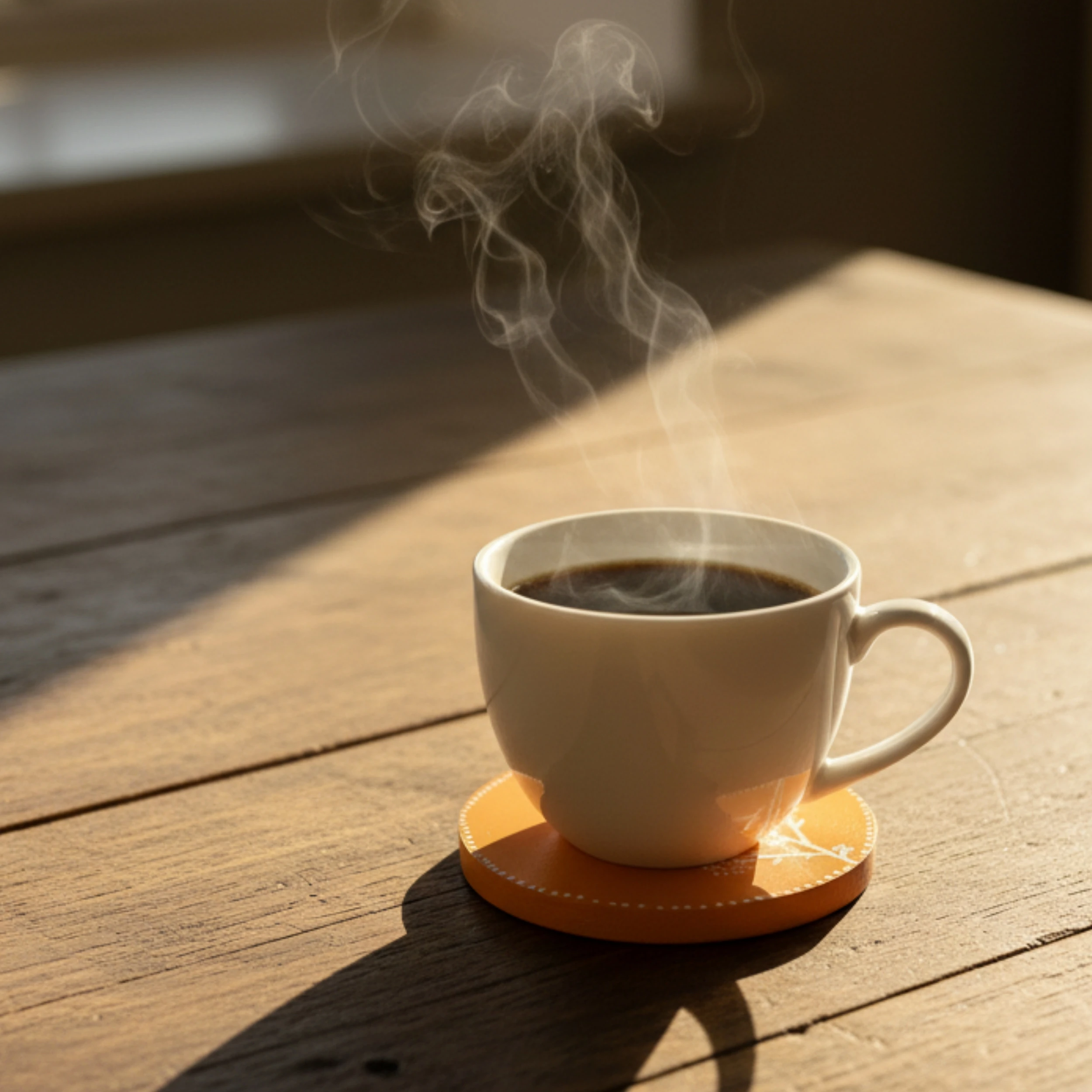 Kiraz Çiçekleri El Yapımı Ahşap Bardak Altlığı Set 4 Adet