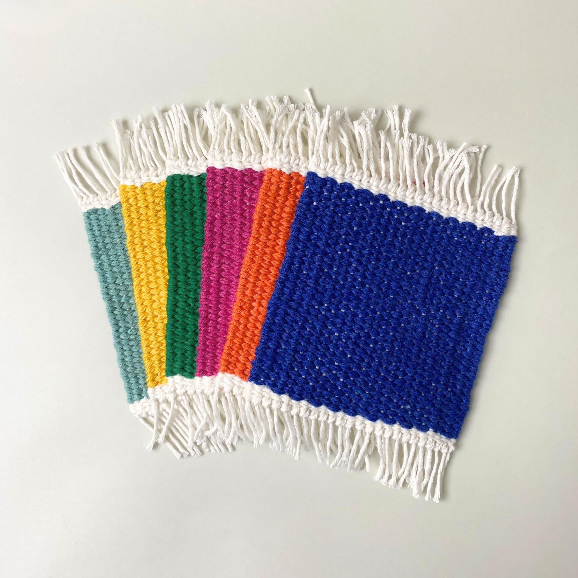 Renkli El Dokuması Bardak Altlığı 6'lı Set
