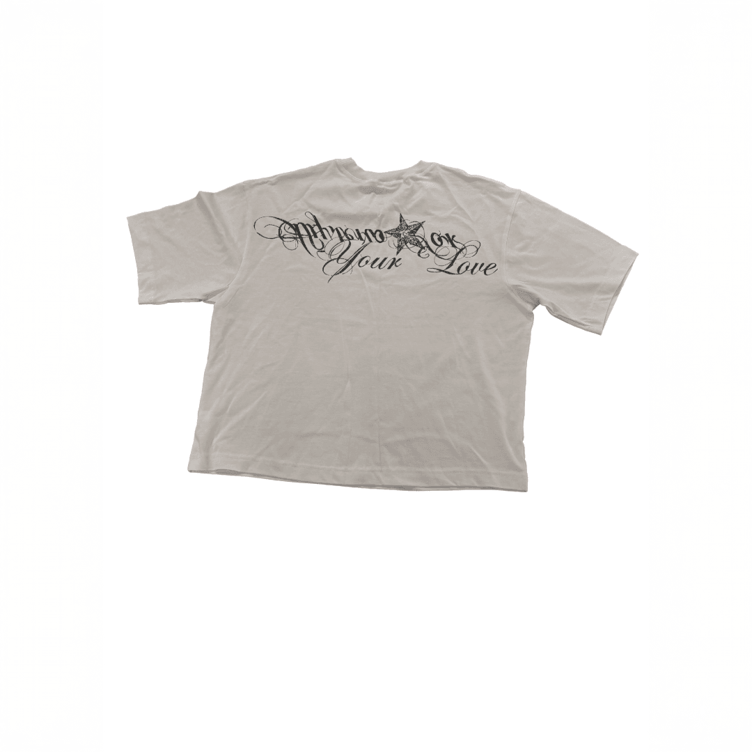BLADE LOVE BOXY FIT T-SHIRT - BEYAZ