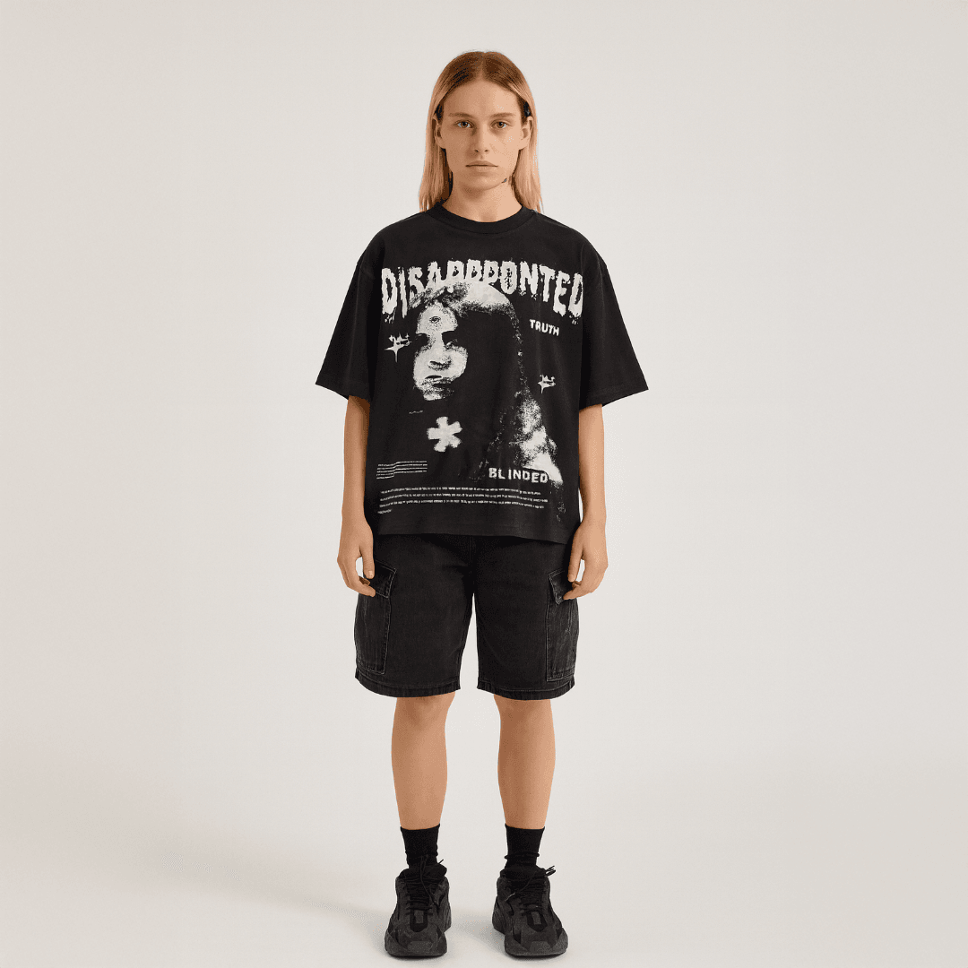 DISAPPOINTED - BOXY FIT T-SHIRT - SİYAH