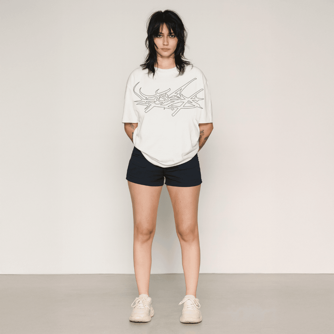 BLADE LOVE BOXY FIT T-SHIRT - BEYAZ