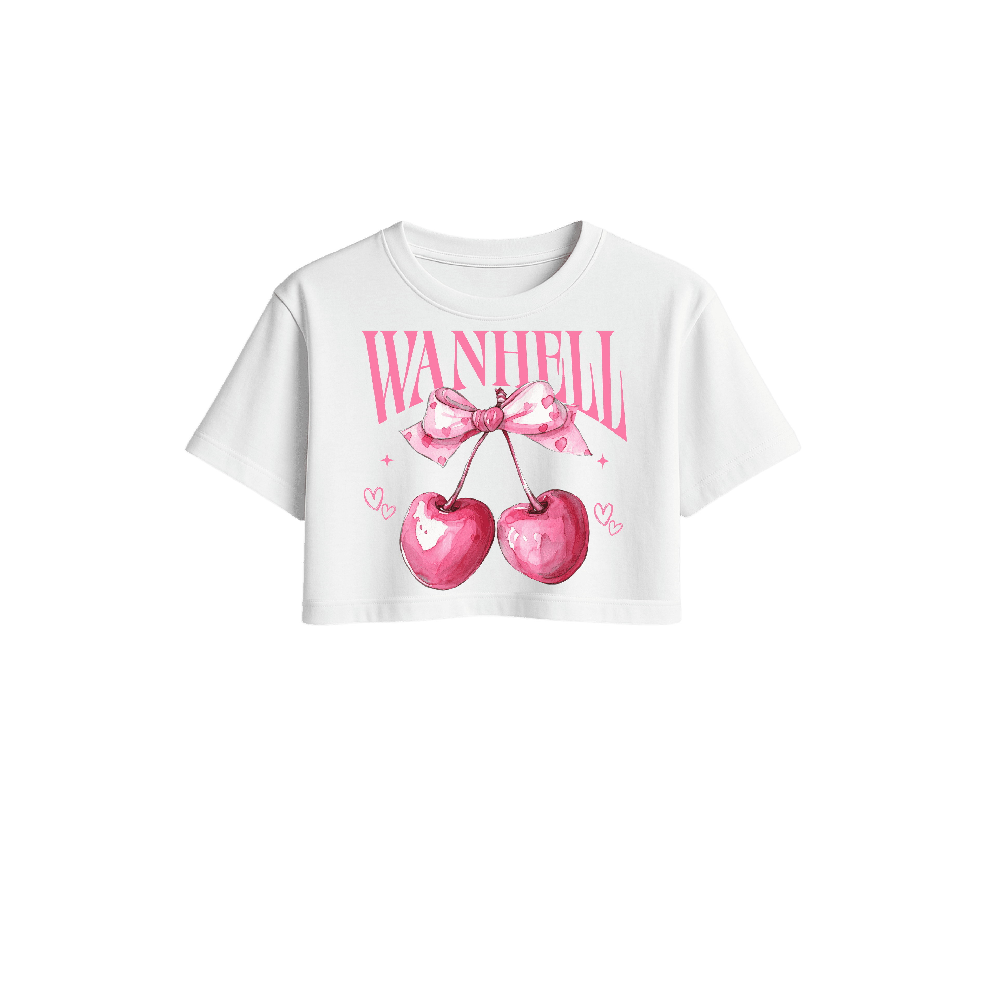 CHERRY KISS- BOXY CROP - BEYAZ